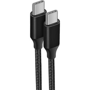 CÂBLE TÉLÉPHONE Câble USB-C vers USB-C Charge Rapide 3A pour Samsung S23 Ultra S23+ S22+ S22 Plus S21 FE S21 S10 S10e S9 -Nylon Tressé 1M Noir