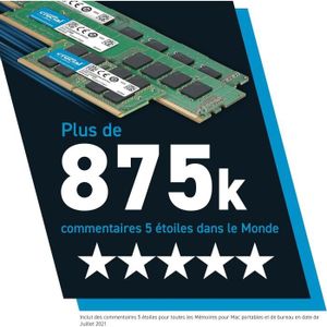 MÉMOIRE RAM Crucial RAM CT8G3S160BM 8Go DDR3 1600 MHz CL11 Mém