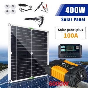 KIT PHOTOVOLTAIQUE Onduleur 6000w Kit de panneau solaire portable 400