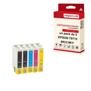 Lot De 12 Cartouches Compatibles Pour Imprimante - Modèles T0711, T0712, T0713, T0714