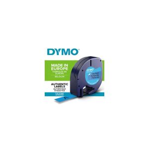 DYMO Lot de 3 Cassettes Ruban LetraTag M/étallic 12 mm x 4 m Noir sur Argent
