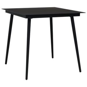 Ensemble table et chaise de jardin Mobilier à dîner d'extérieur 5 pcs Corde en coton et acier Noir - SALALIS
 - SP092690
