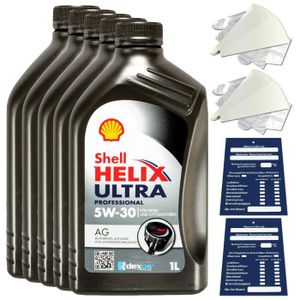 HUILE MOTEUR 5 Litre Original Shell Helix Ultra Prof. Ag 5W30 Huile 550040557 Acea C3 Kit