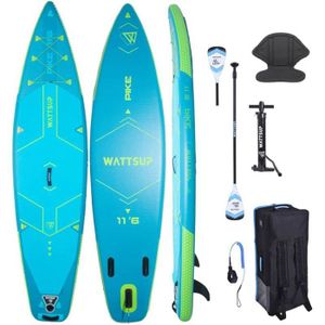 STAND UP PADDLE Stand Up Paddle WATTSUP gonflable Pike 11'6 - Mixte - Bleu/ Vert - 1 place - 13,5 kg