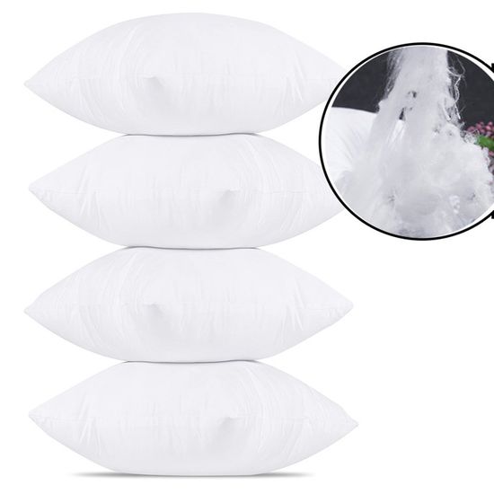 Lot 4 Oreillers Décoratifs 40×40 Cm – Fibres Douces, Lavables 60 °C, Blanc – Sleeping Basic OEKO-TEX