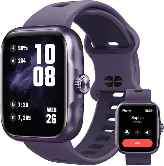 Montre Connectée DREMAC GPS - Écran AMOLED 1,35", 170+ Modes Sport, 5ATM, Fréquence Cardiaque, Sommeil - Pour IOS Android - Gris