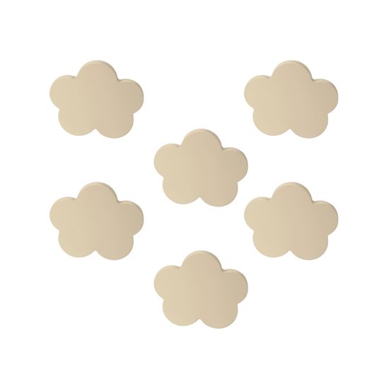 Lot De 6 Poignées De Meuble Fleur Bois Blanc Style Shabby Chic - 54x52 Mm, Pour Tiroirs Et Armoires