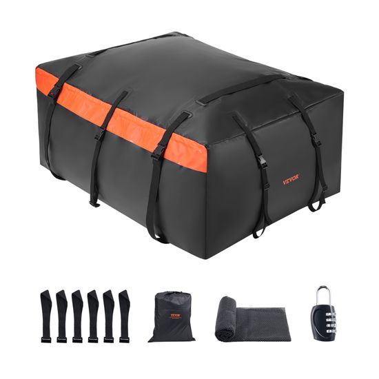 Sac De Toit étanche SNDMOR 425L - 15 Pieds Cubes - Pour Tous Véhicules - Avec Tapis Antidérapant Et Sangles - Idéal Voyages