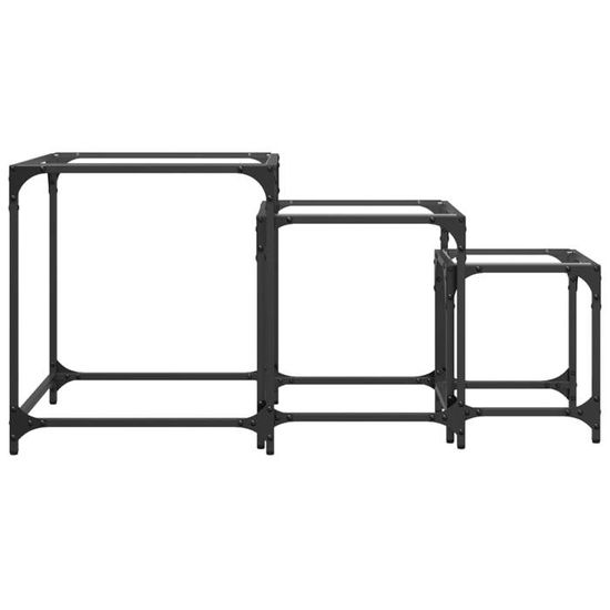 Festnight Lot de 3 Tables Basses gigognes Verre trempé Transparent