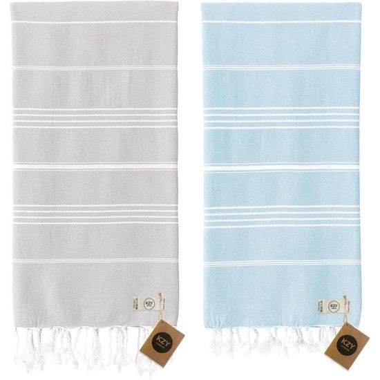 Lot De 2 Serviettes De Plage Turques Surdimensionnées De 99 X 180