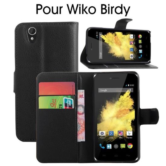 Étui Portefeuille Pour Wiko Power U10 Avec écouteurs - Housse Rabat Protection, Similicuir Marron