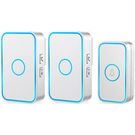 Sonnette D'Entrée De Porte Sans Fil - Longue Portée 1000 Pieds - 2 ...