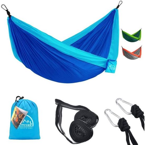 LATTCURE Hamac Suspendu 2 Personnes En Nylon Avec Une Sangle Et Un