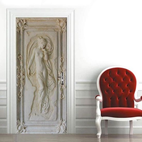 Sticker Porte Trompe-l'œil Montagne – 77x200 Cm, PVC Auto-adhésif, Déco Salon/chambre