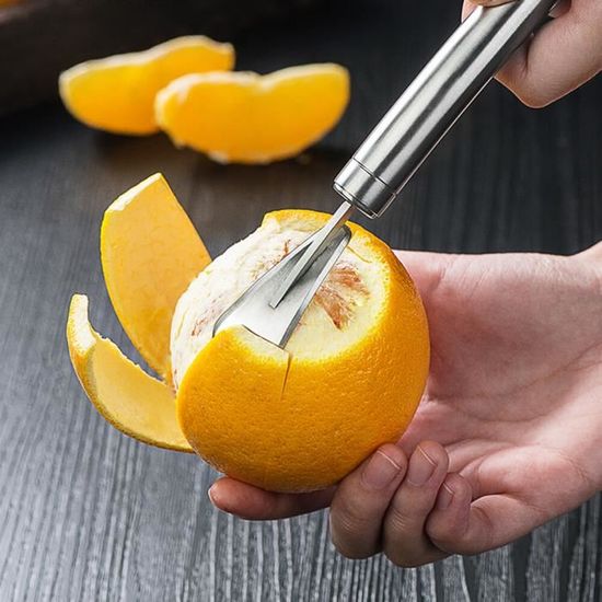 BESTonZON 2pcs Anneau éplucheur d'orange dépouillage Fruits en Acier  Inoxydable Agrumes Pamplemousse épluche ouvre Orange pour la Maison de  Cuisine : : Cuisine et Maison