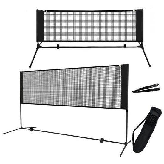 FBSPORT Filet De Badminton Multi-sport - 3 à 6m, Hauteur Réglable 0,75/1,25/1,55m - Pour Volley, Tennis, Pickleball - Montage Rapide Sans Outil - Sac De Transport Inclus