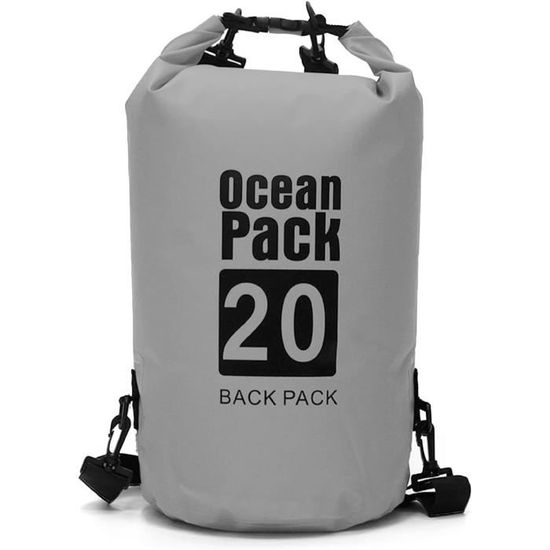 Gucass Sac Étanche 20L Dry Bag Noir - Double Bandoulière + Pochette Téléphone & Banane