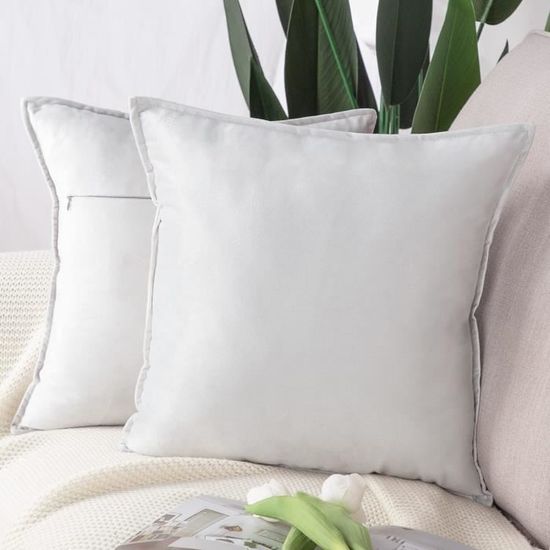 Housse De Coussin Velours Blanc main image 1