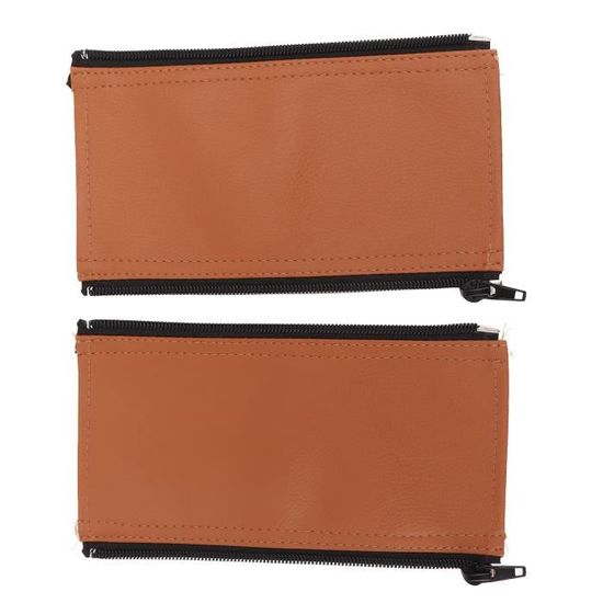 Housse Universelle Pour Poignée De Poussette - Cuir PU Noir, Fermeture éclair - Protection Et Réparation - 55x12 Cm