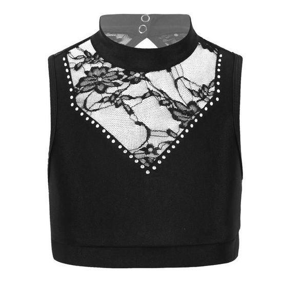 Débardeur Sport Fille Crop Top - Pour Danse Classique, Gym, Ballet, Yoga - Tissu Polyester/spandex - Tailles 4 à 16 Ans