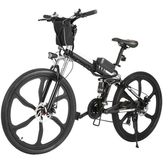 ANCHEER Vélo électrique Pliant 26", 250W VTT Vélo de montagne Homme adulte avec Frein à Double Disque, Batterie 36V 8Ah, Noir