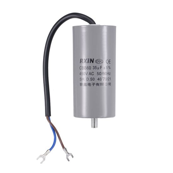 PATIKIL Condensatore CBB60 35µF 450V AC, 2 Fili, Per Avviamento Motori Monofase Di Pompe, Lavatrici, Compressori, 2 Pezzi, 95x44mm