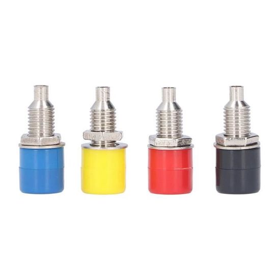 Prises Banane 4mm - Lot De 10 (5 Rouge + 5 Noir) - Courant Max 32A - Pour Tests électroniques - Connexion Rapide Sans Soudure - 9