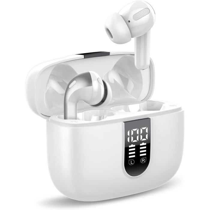 ROOSTON Écouteurs Bluetooth 5.3 - 50h Autonomie, Réduction Bruit, USB-C - Sans Fil