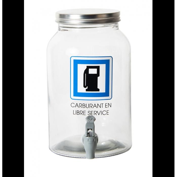 Mister Gadget KA3004 Fontaine à boisson Distributeur robinet couvercle Carburant en libre service Transparent Verre 3,5L H25x15,5x20