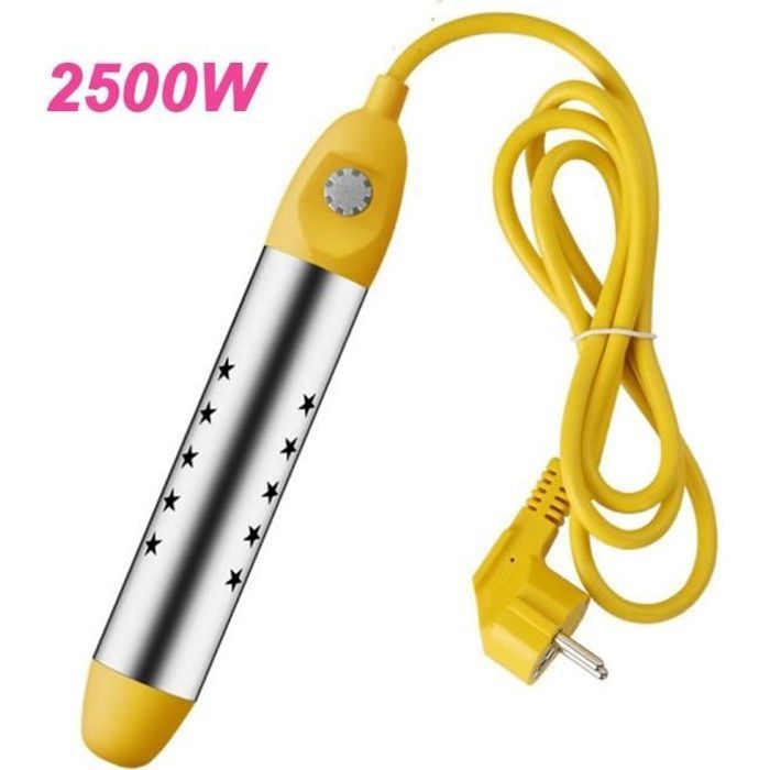 Thermoplongeur Chauffe-Eau à arrêt automatique électrique 2500W pour seaux piscines gonflables baignoires tout en plastique