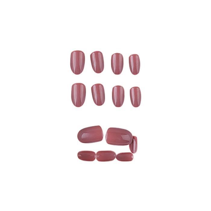 Portez des faux ongles détachables pour ongles 24 pièces de gelée de fruits de colle de patch d'ongle rouge net ke4732