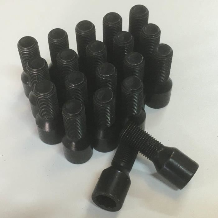 20 Vis Etoile Courtes 12x125 L2=24 - Acier Forge - Noir - conique