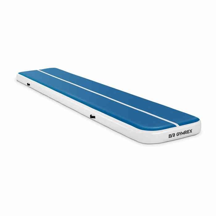 Tapis De Gym Gonflable Matelas De Tumbling Gymrex GR-ATM6 (500 x 100 x 20 cm, 250 kg, 10 PSI - 0,7 bar, PVC, Nylon, ABS, Bleu-Blanc)