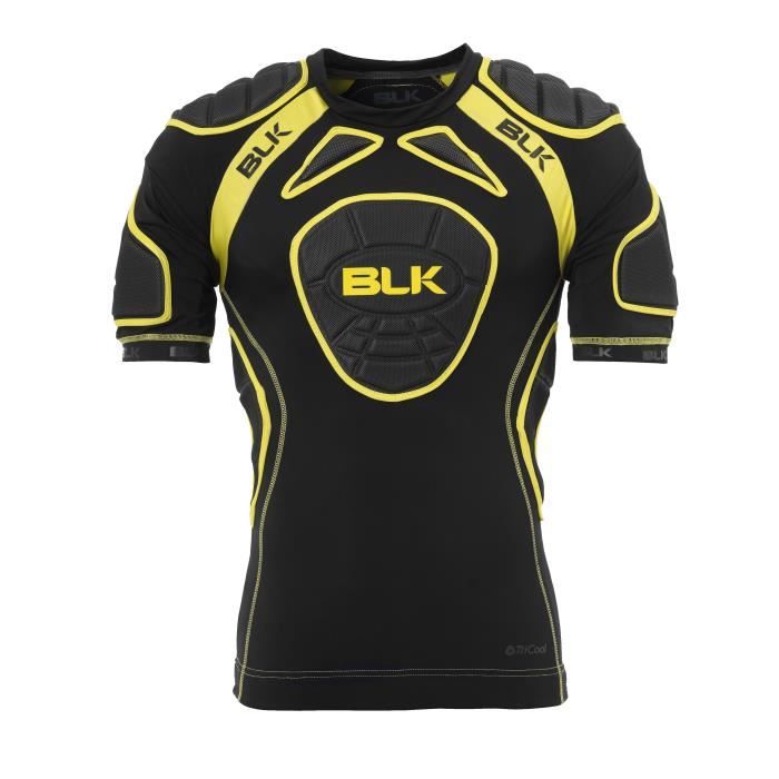 BLK Epaulières de Rugby Tek 6 Shoulder Tee Padded Adulte Noir et jaune