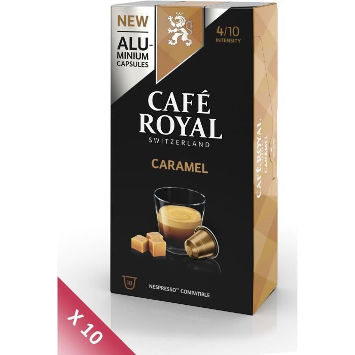 Lot de 10 CAFE ROYAL compatible Nespresso Alu Caramel x10