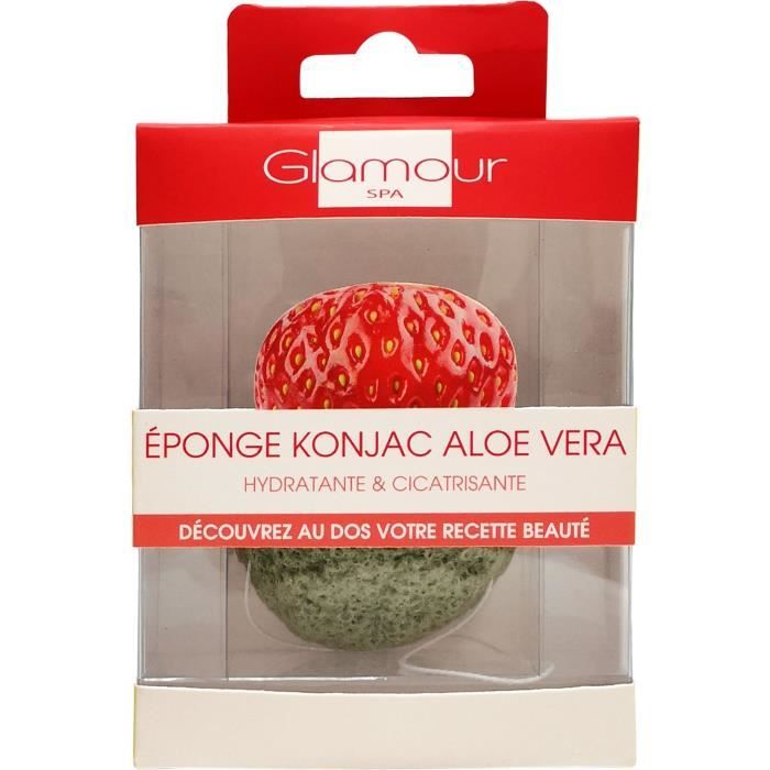 GLAMOUR SPA - EPONGE KONJAC ALOE VERA - HYDRATANTE ET CICATRISANTE