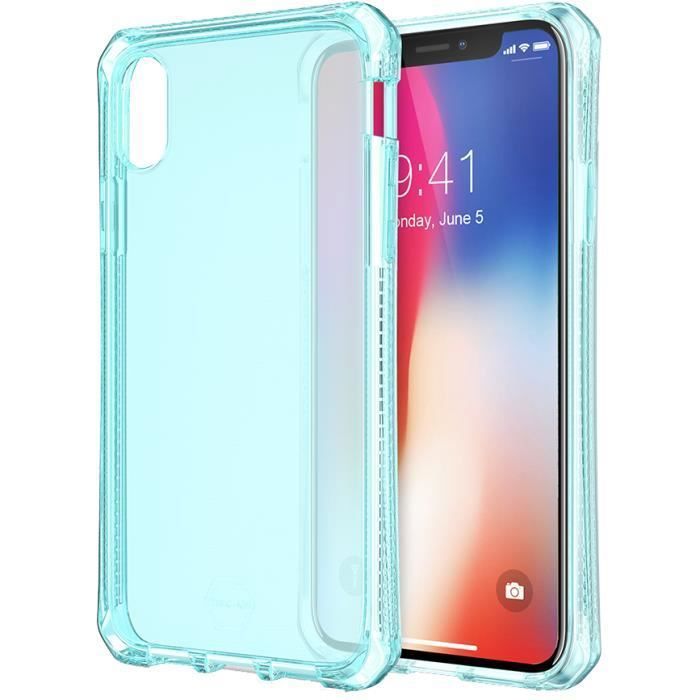 Coque semi-rigide Itskins Spectrum bleue translucide pour iPhone X
