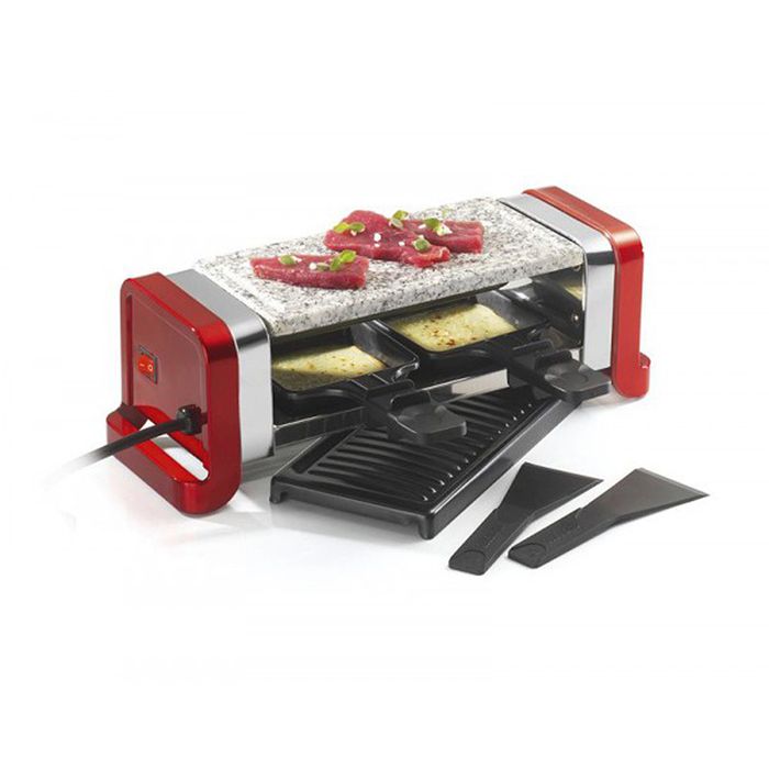 KITCHEN CHEF Raclette / pierre /gril Duo rouge GR202-350R
