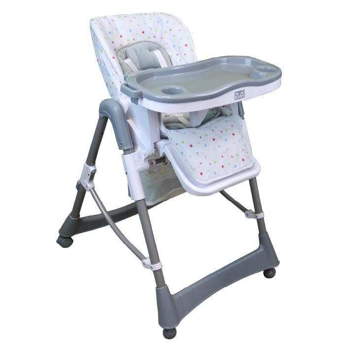 MONSIEUR BEBE - Chaise haute bébé pliable - Réglable hauteur, dossier et tablette - Jusqu'à 18Kg - Multicolor