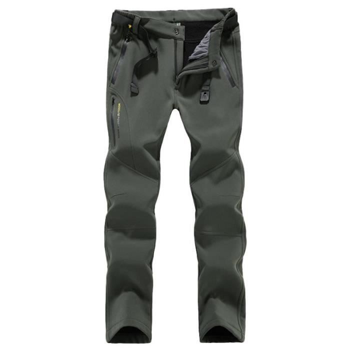Pantalon Softshell Hiver Femme Doublé Polaire Imperméable Exterieur Chaud Pour Camping Randonnée