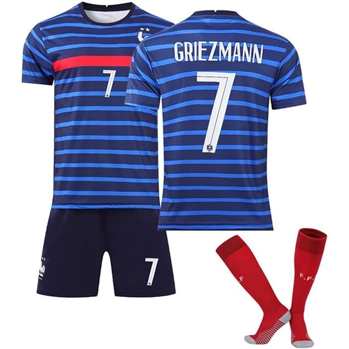 Garçon Ensemble de T-Shirt et Short de Football Enfant France 2 Étoiles Equipe de France de Football Shirt FFF Enfant Garçon