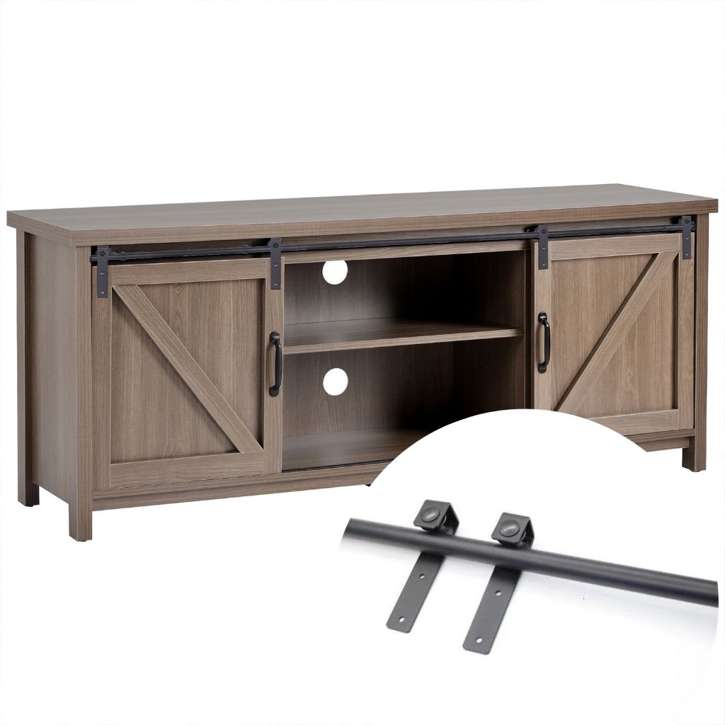 Crevette 1.2M Kit de rail accessoires de porte coulissante pour porte double TV petits armoire penderies