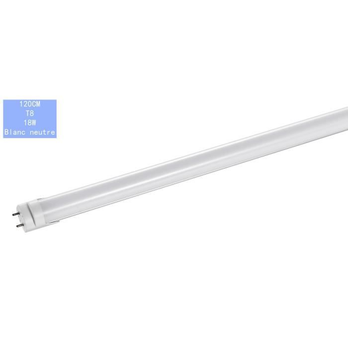 tube LED T8 120cm 18W 1600K Température de couleur : Blanc neutre