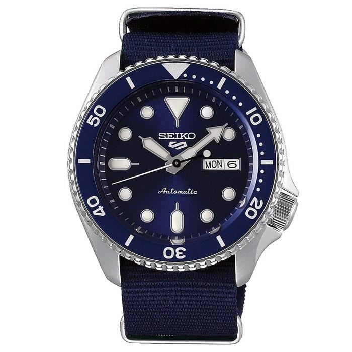 Montre Bracelet SEIKO SYEFL 5 sports cadran bleu Montre automatique toile Bracelet SRPD51K2 Montres
