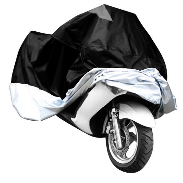 Housse moto scooter argente noir taille XXL protection exterieur impermeable sac Taille XXL 265cm x 105cmx 125cm