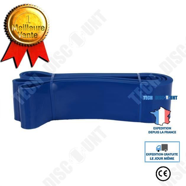 TD® Bande Élastique de Cross-fit -Harnais de résistance- Bande de latex Body gym Extenseur- Entraînement fitness Multifonction Bleue