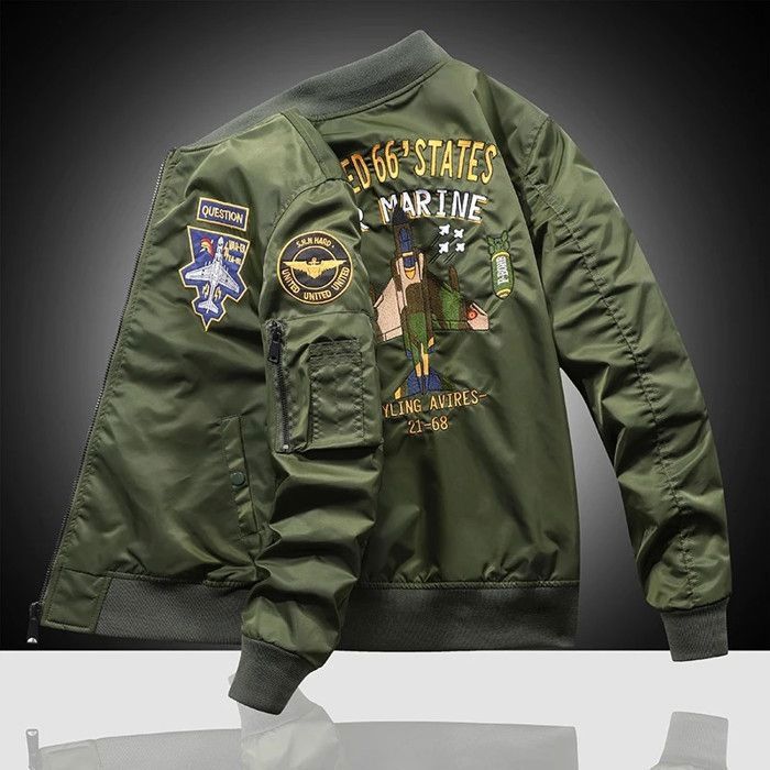 Blouson aviateur vintage F1 pour hommes vetements de travail en plein air uniformes de baseball vetements de moto 2291 Green Blanc Cdiscount Pret a Porter