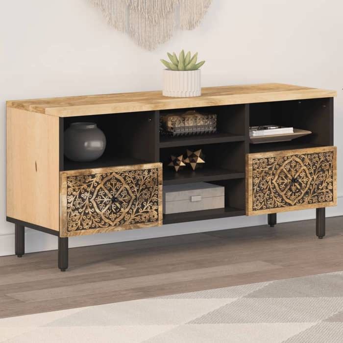 vidaXL Meuble TV Armoire de Télévision avec Pieds et Tiroirs Meuble Télé avec Rangement Salon Salle de Séjour Rétro Bois 358230