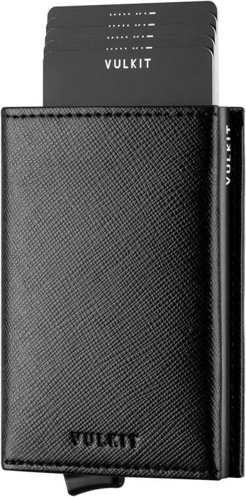 Étui Porte Cartes Homme Femme en Véritable Cuir - Noir - Mixte Noir