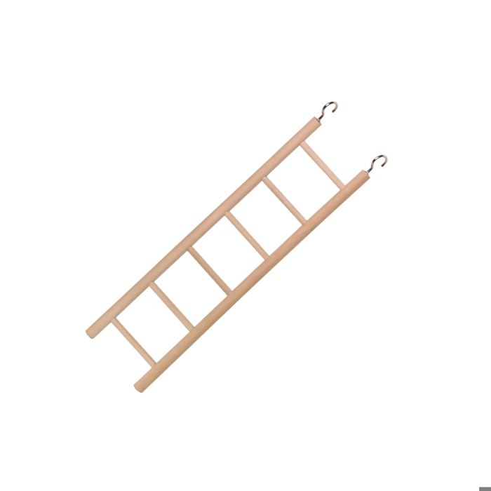 Échelle en bois - NOBBY PET - 6 barreaux - Accessoire pour oiseau - Favorise le jeu - Couleur marron